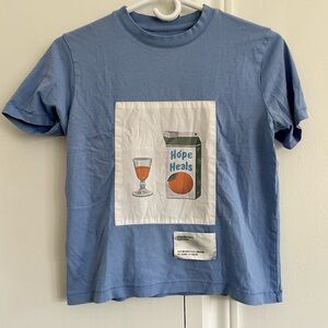 Simons Blue Short Sleeve Tee with Graphic Print